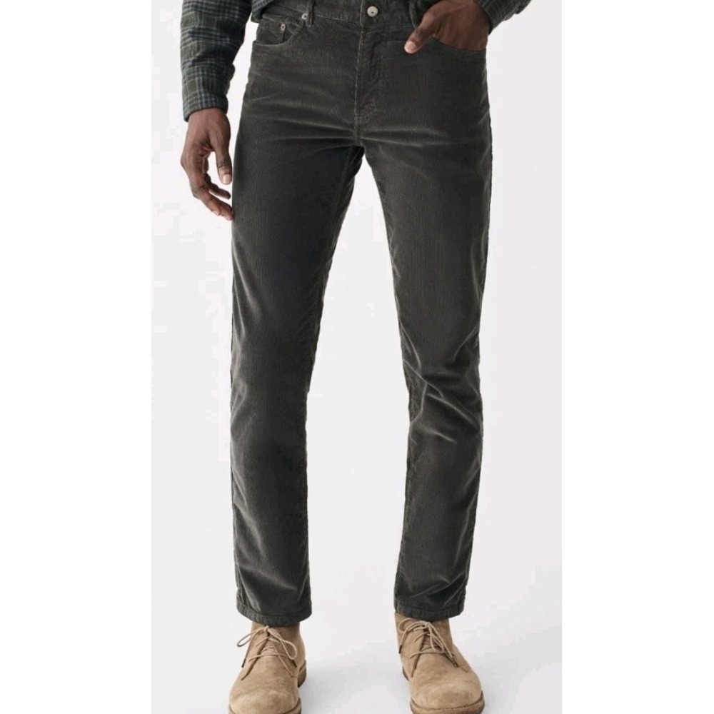 NEW Faherty Pants Men 40x32 Gray Cotton Stretch‎ Corduroy 5-Pocket Casual Preppy